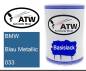 Preview: BMW, Blau Metallic, 033: 500ml Lackdose, von ATW Autoteile West.